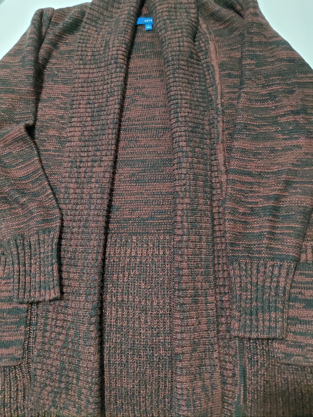 Apt. 9 Marled Open-Front Cardigan - Rust & Black